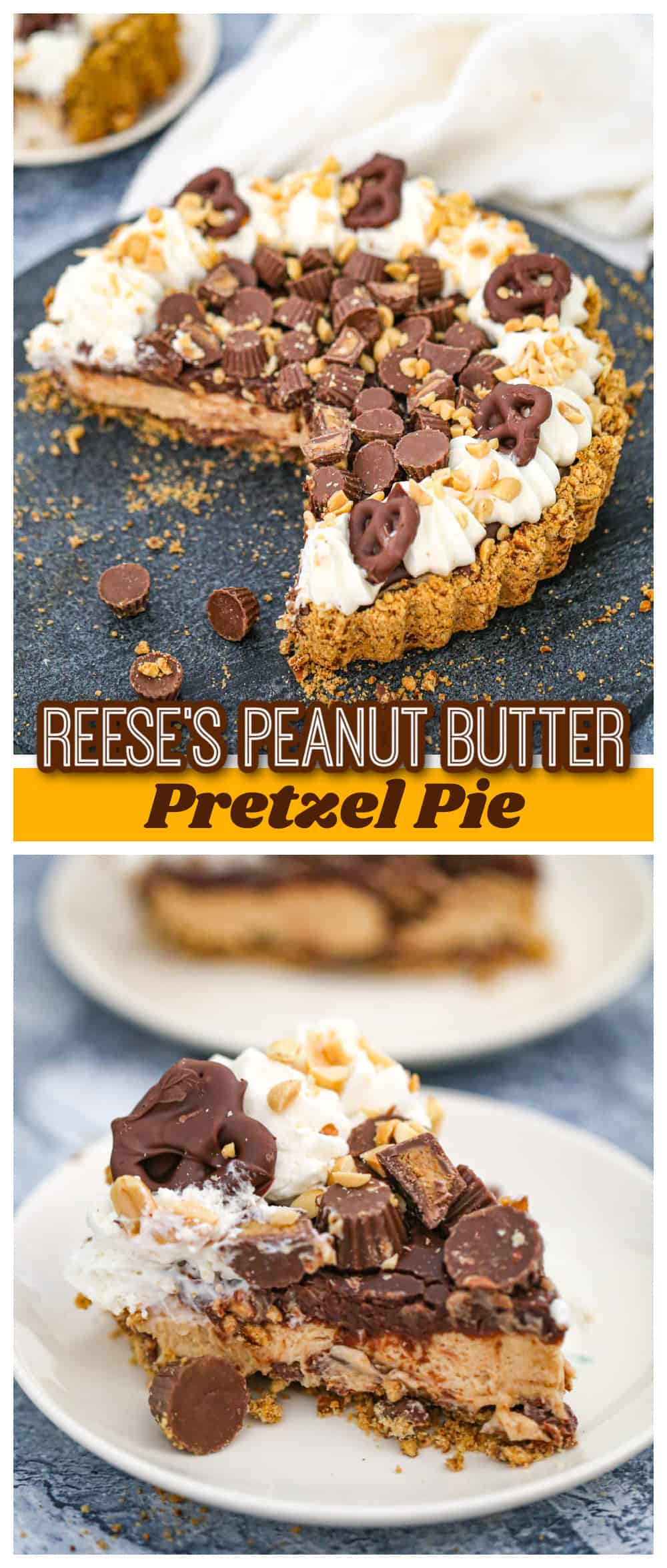 Reese's Peanut Butter Pretzel Pie - The Baking ChocolaTess