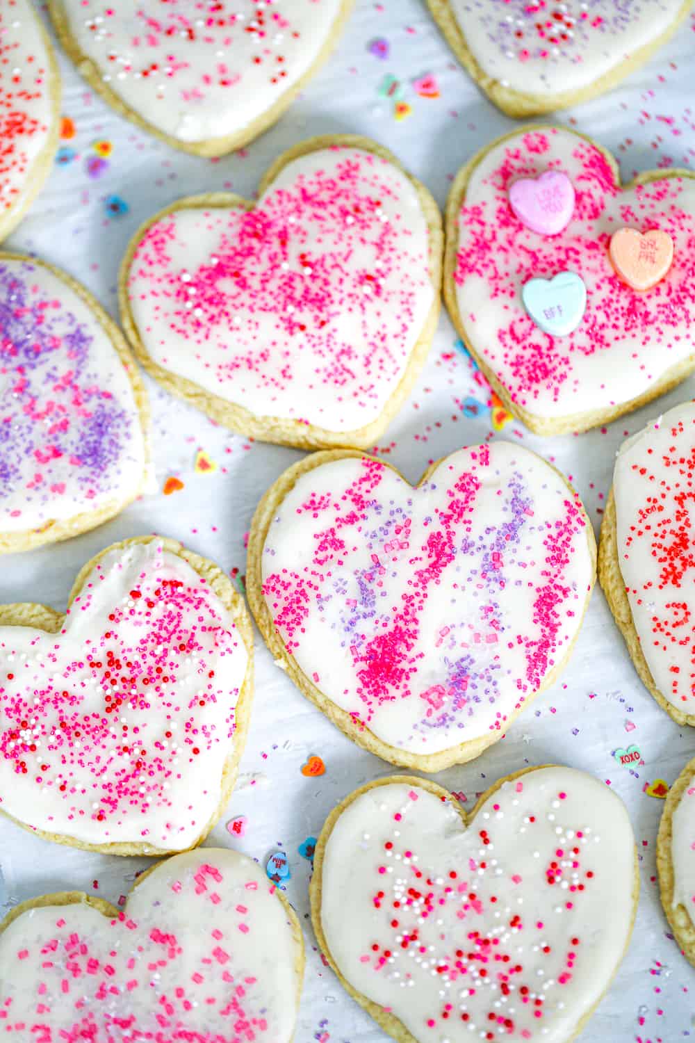 Valentine Sugar Cookies with Vanilla Icing - The Baking ChocolaTess