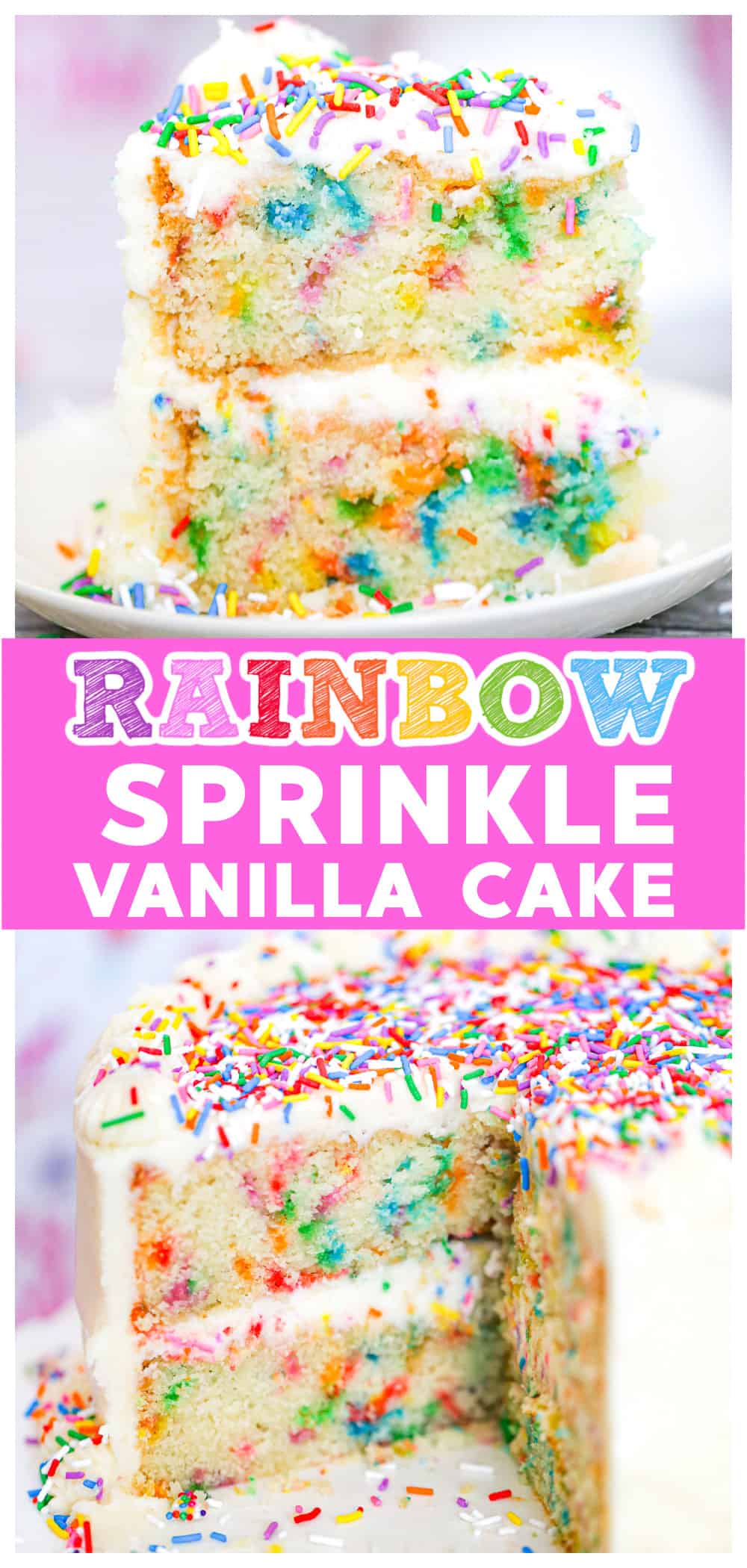 Rainbow Sprinkle Cake - The Baking ChocolaTess