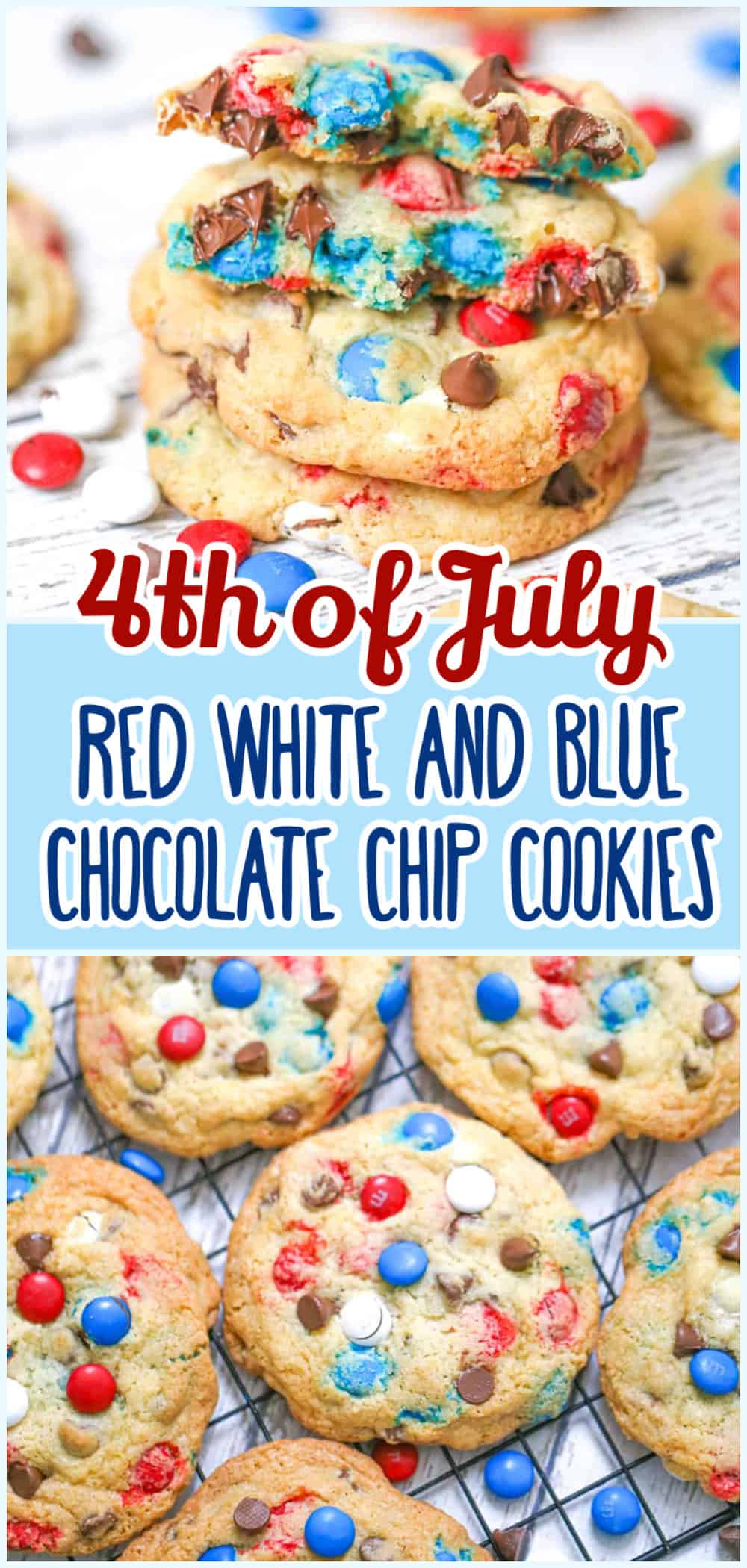 red white and blue cookies m&m