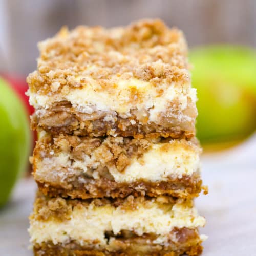 Apple Crisp Cheesecake Bars - The Baking ChocolaTess