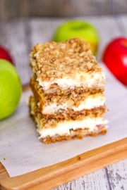 Apple Crisp Cheesecake Bars - The Baking ChocolaTess