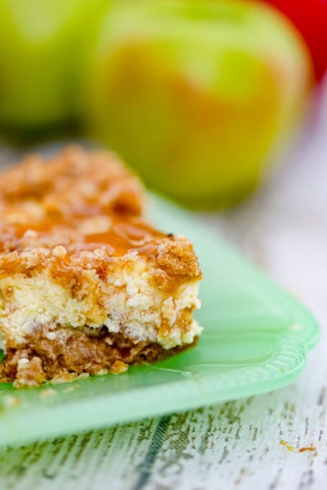 Apple Crisp Cheesecake Bars - The Baking Chocolatess