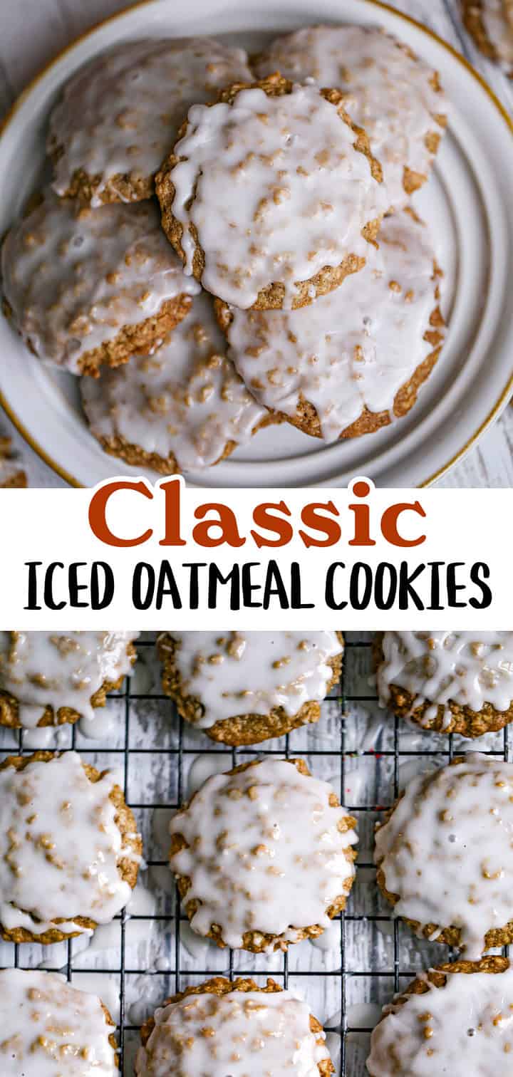 Vanilla Iced Oatmeal Cookies - The Baking ChocolaTess