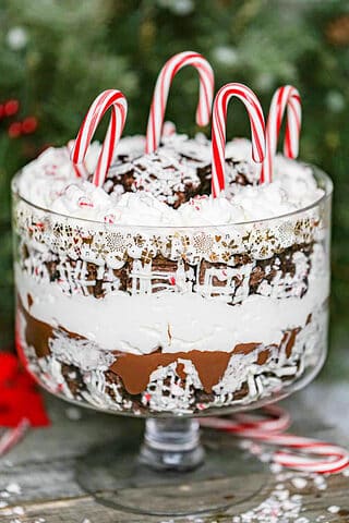 Peppermint Candy Brownie Trifle - The Baking ChocolaTess