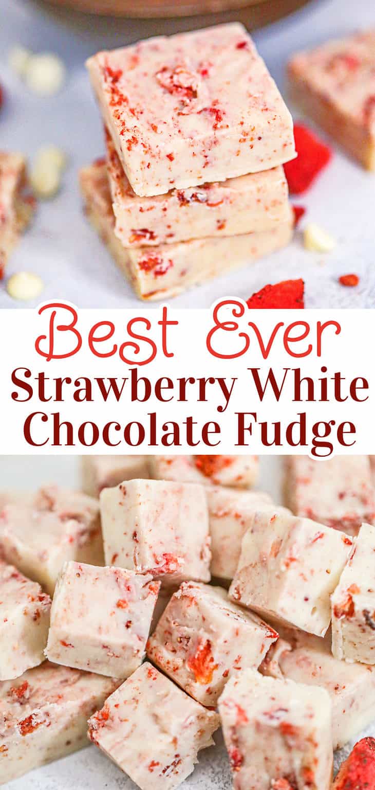 Easy Strawberry White Chocolate Fudge - The Baking ChocolaTess