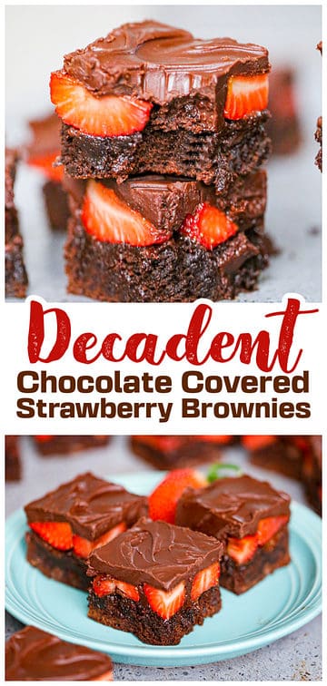 Easy Chocolate Covered Strawberry Brownies - The Baking ChocolaTess