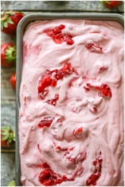 Easiest No Churn Strawberry Ice Cream - The Baking ChocolaTess