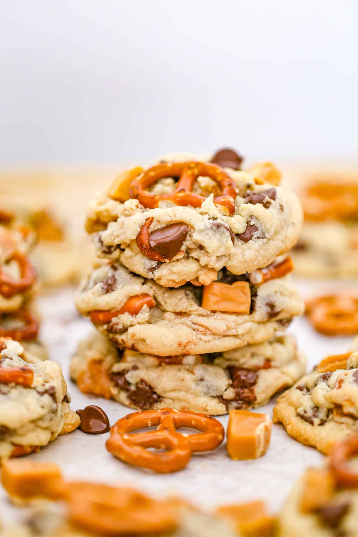 Caramel Pretzel Chocolate Chip Cookies