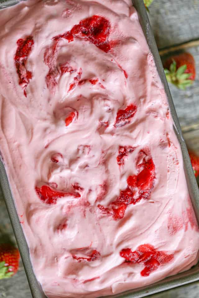 Easiest No Churn Strawberry Ice Cream - The Baking ChocolaTess