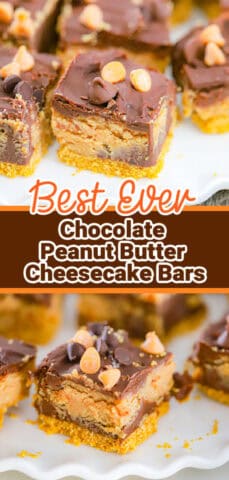 Chocolate Peanut Butter Cheesecake Bars