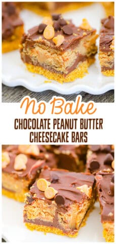 Chocolate Peanut Butter Cheesecake Bars