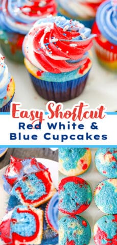 Patriotic Red White & Blue Cupcakes