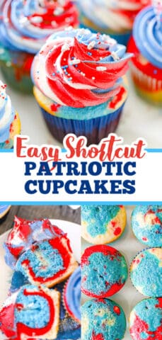 Patriotic Red White & Blue Cupcakes