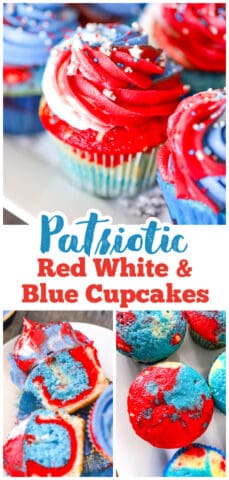 Patriotic Red White & Blue Cupcakes