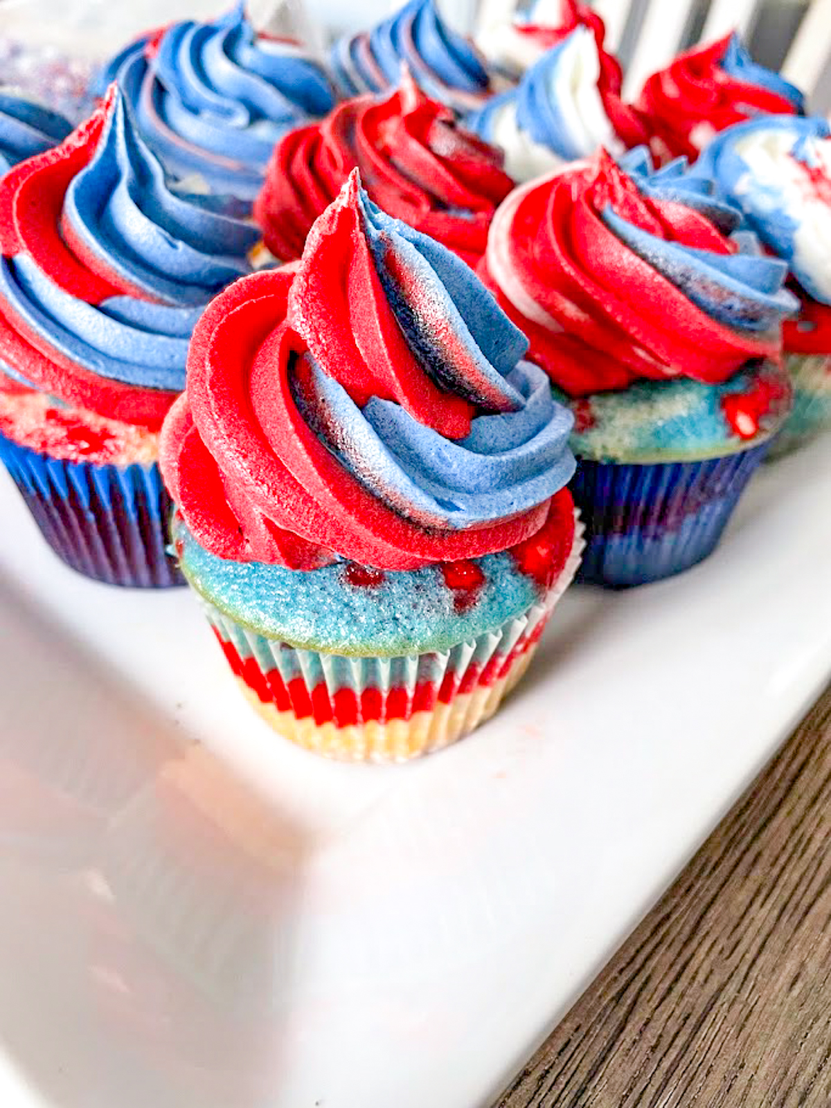 4th of july patriotic red white and blue cupcakes frosting recipe