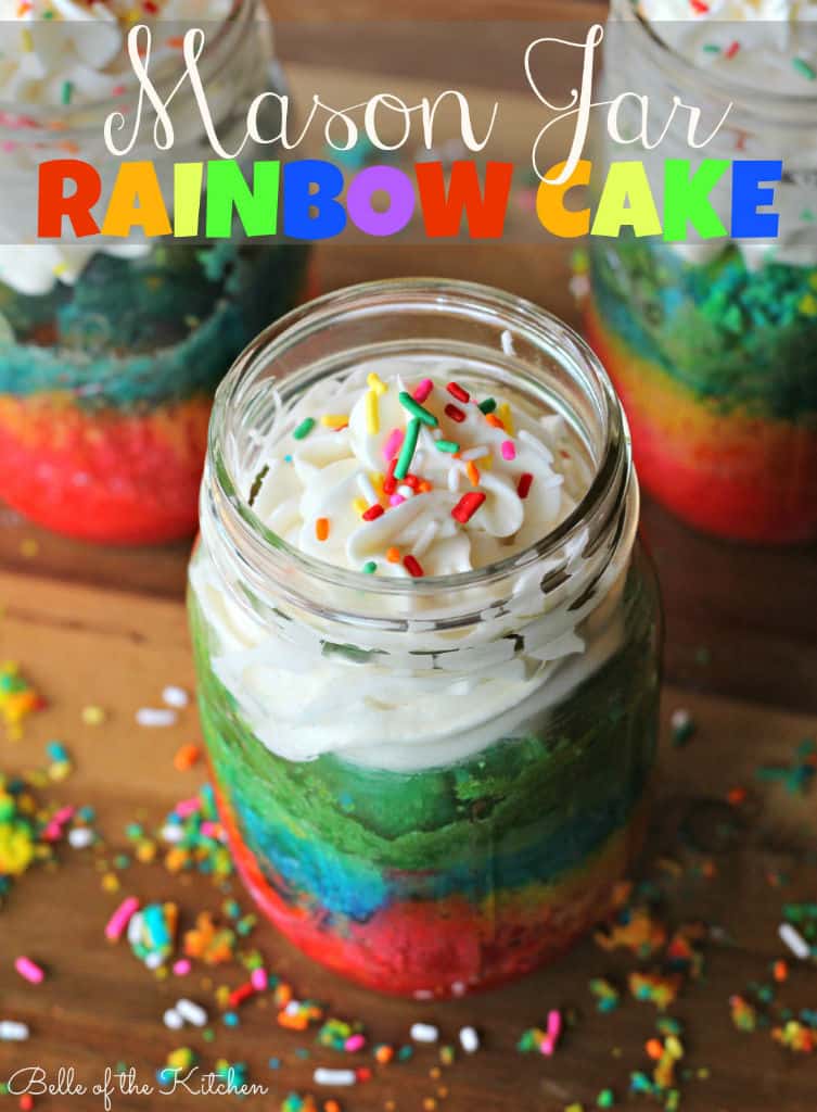 cake in a mason jar