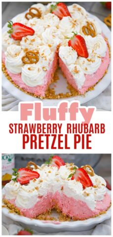 Strawberry Rhubarb Pretzel Pie