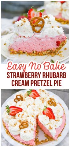 Strawberry Rhubarb Pretzel Pie