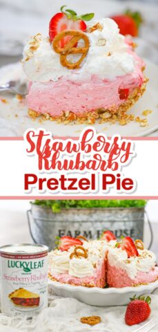 Strawberry Rhubarb Pretzel Pie