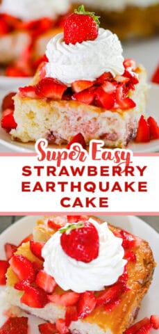 Strawberry Earthquake Cake (Strawberry White Chocolate Cream Cheese Cake)