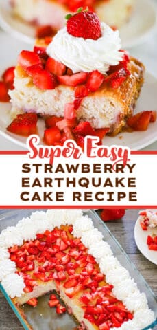 Strawberry Earthquake Cake (Strawberry White Chocolate Cream Cheese Cake)