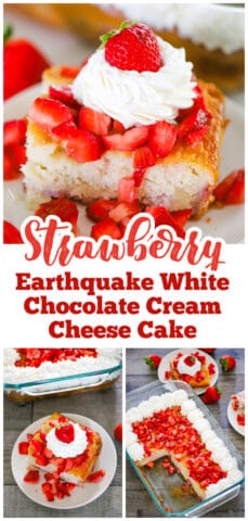 Strawberry Earthquake Cake (Strawberry White Chocolate Cream Cheese Cake)