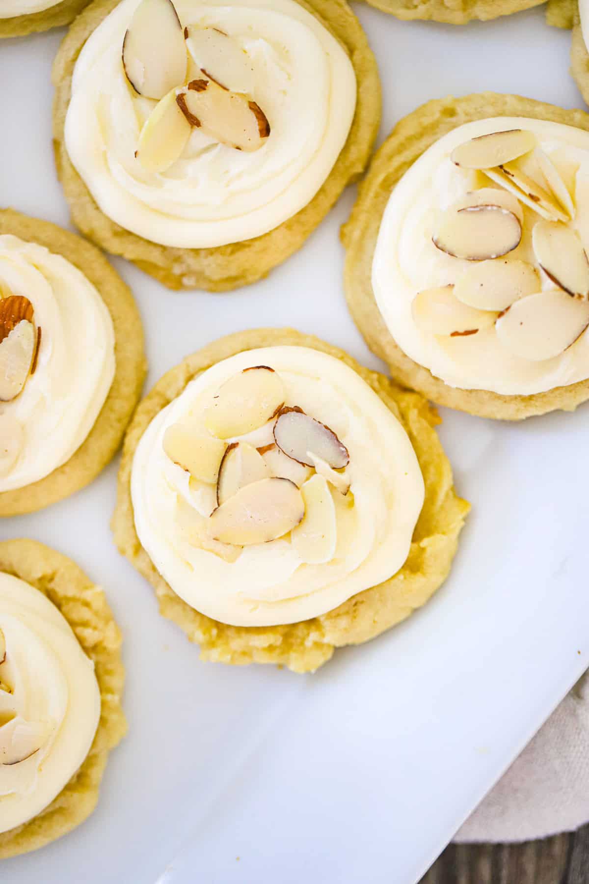 easy Soft Almond Cookies with Almond Buttercream frosting recipe