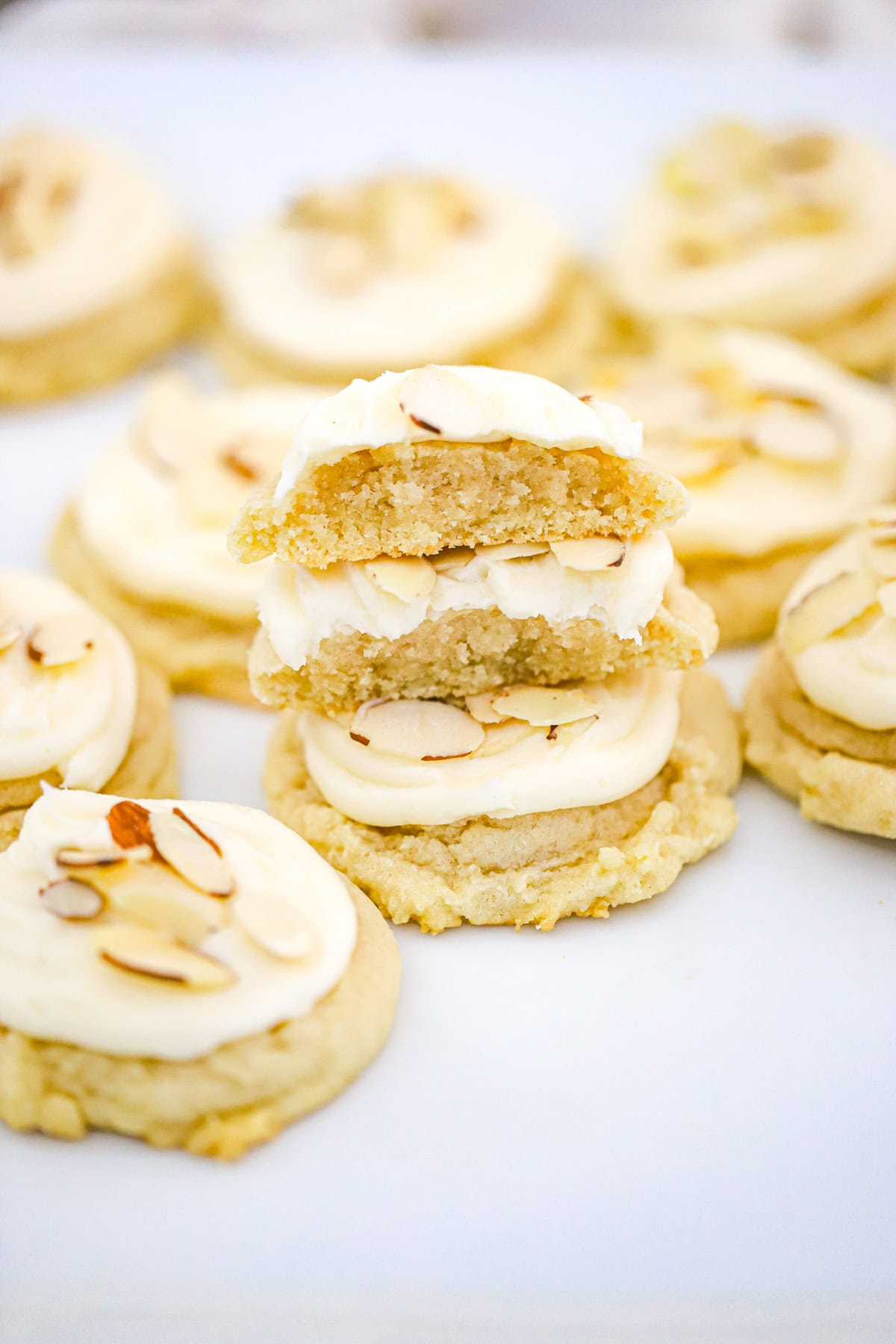 easy Soft Almond Cookies with Almond Buttercream frosting recipe