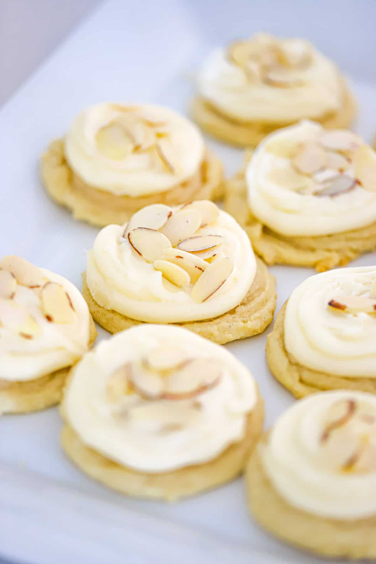 easy Soft Almond Cookies with Almond Buttercream frosting recipe