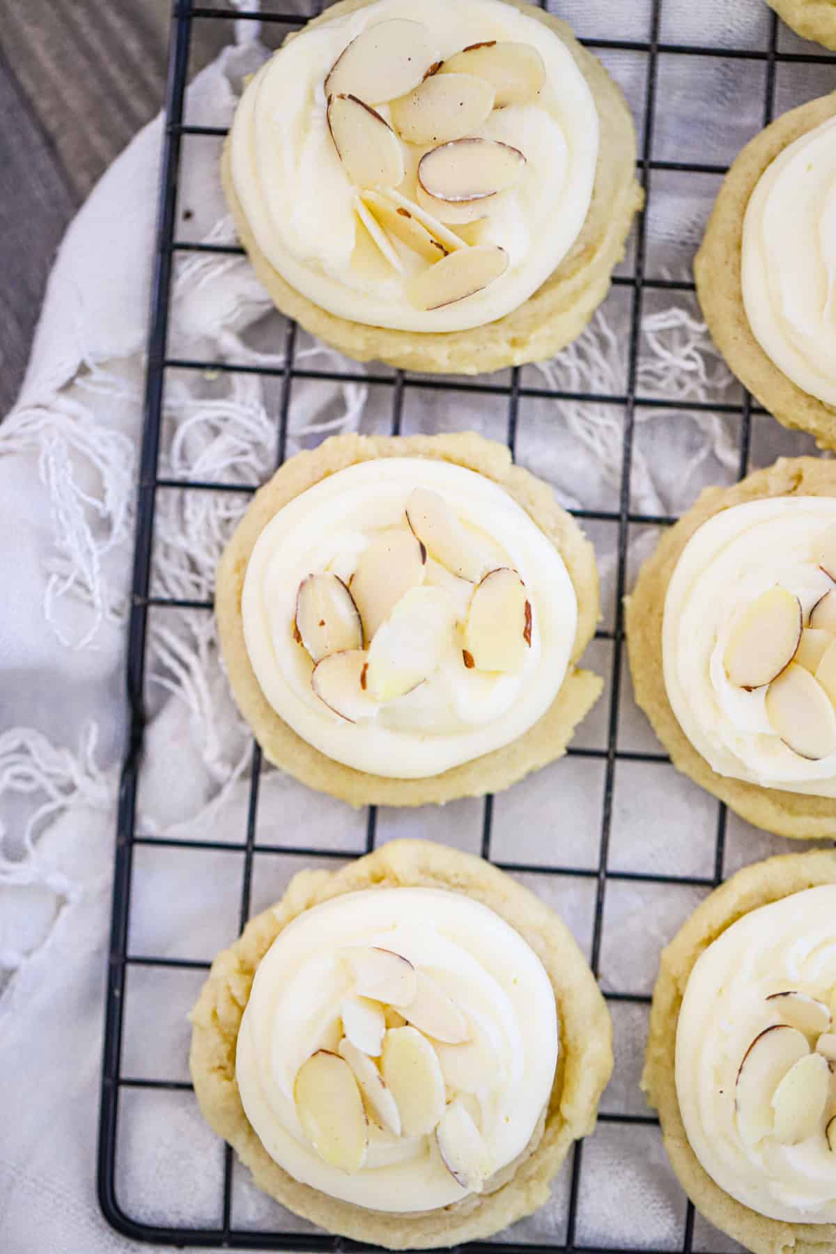 easy Soft Almond Cookies with Almond Buttercream frosting recipe