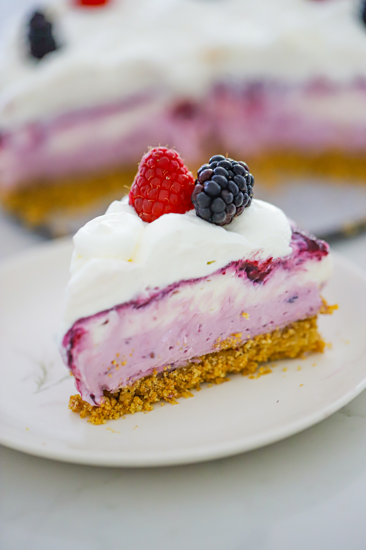 No Bake Berry Cheesecake recipe for summer dessert fun!