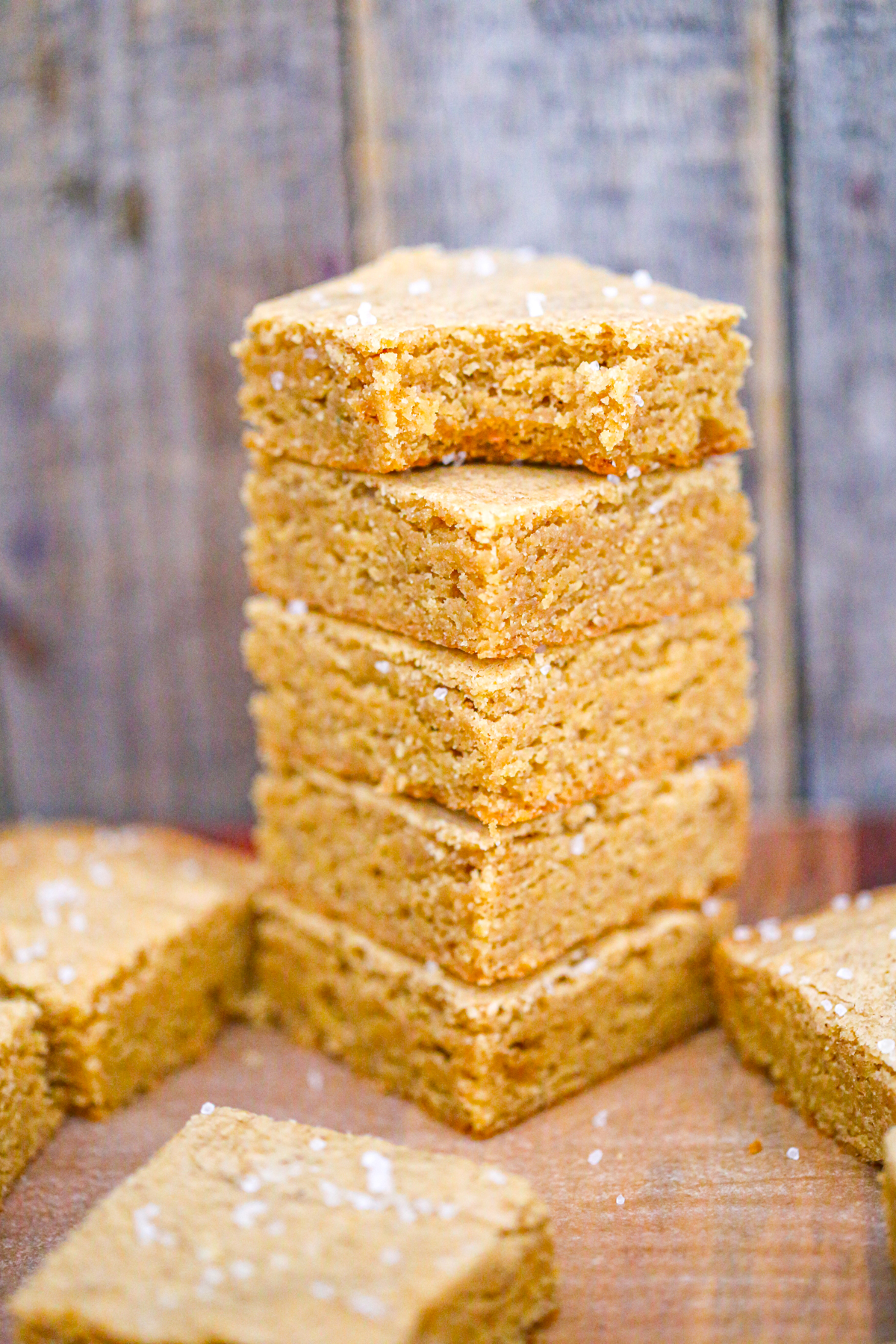 stack of Ultimate Brown Butter Blondies dessert using browned butter recipe