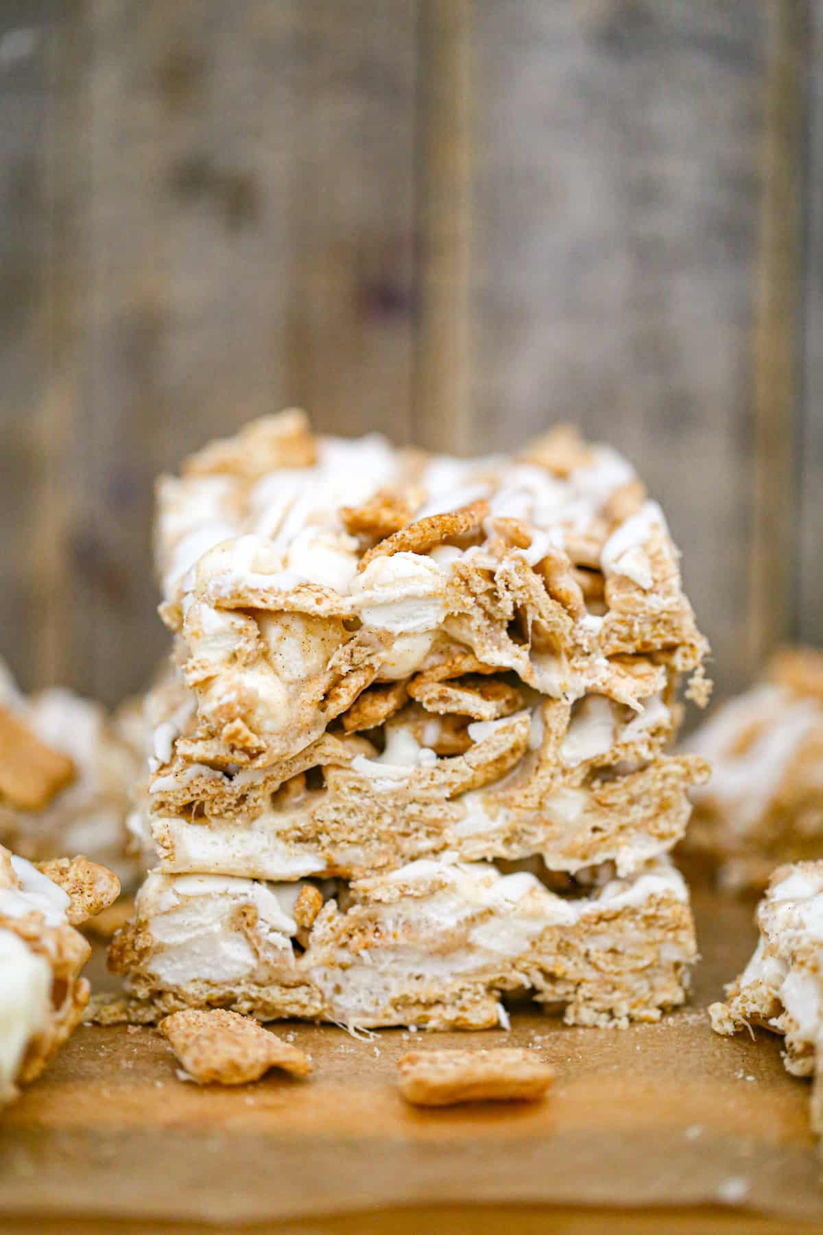 stack of marshmallow cereal treats