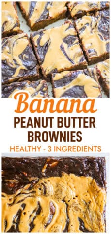 Healthy Banana Peanut Butter Brownies