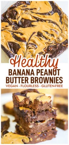 Healthy Banana Peanut Butter Brownies