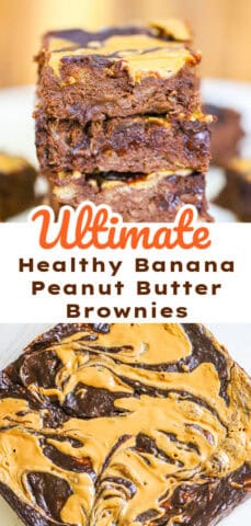 Healthy Banana Peanut Butter Brownies