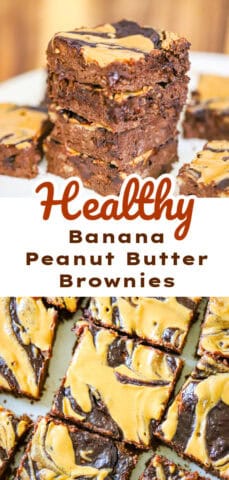 Healthy Banana Peanut Butter Brownies