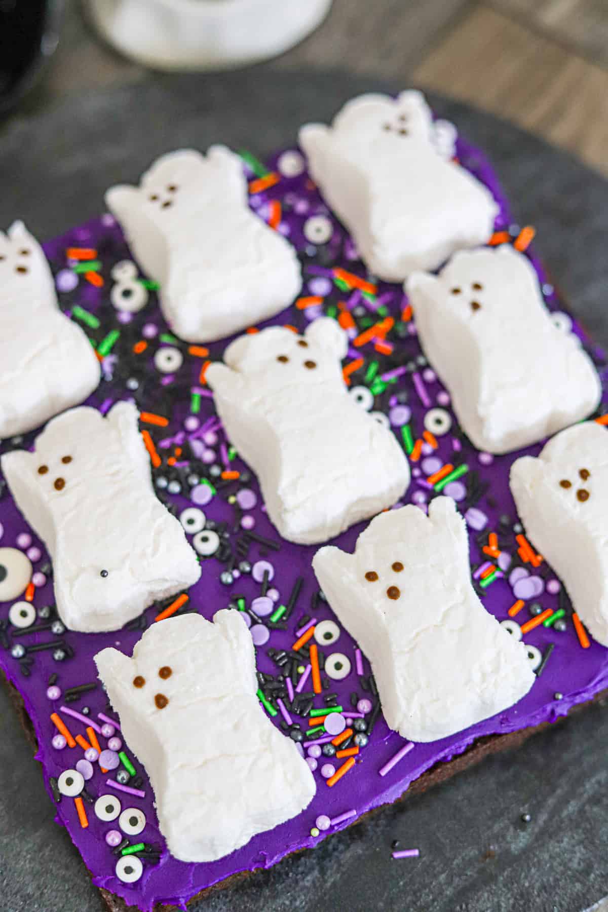 Easy Halloween Spooky Peeps Ghost Brownies recipe