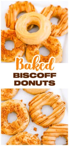 Delicious Easy Baked Biscoff Donuts with cookie butter glaze recipe