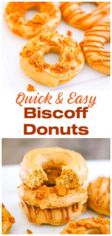 Delicious Easy Baked Biscoff Donuts with cookie butter glaze recipe