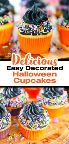 Easy Decorated Halloween Cupcakes