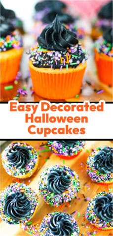 Easy Decorated Halloween Cupcakes