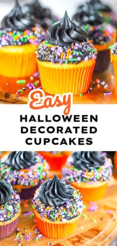 Easy Decorated Halloween Cupcakes