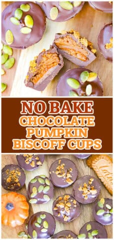 CHOCOLATE PUMPKIN BISCOFF CUPS - NO BAKE RECIPE