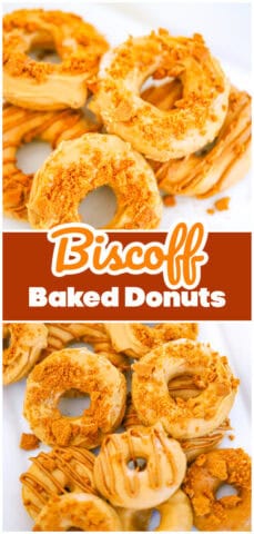 Delicious Easy Baked Biscoff Donuts with cookie butter glaze recipe