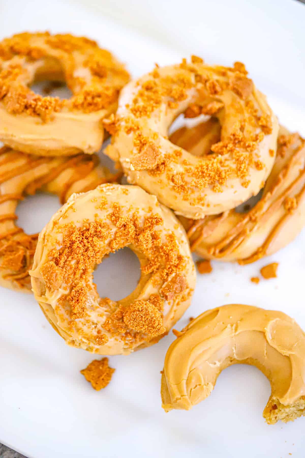 Delicious Easy Baked Biscoff Donuts with cookie butter glaze recipe