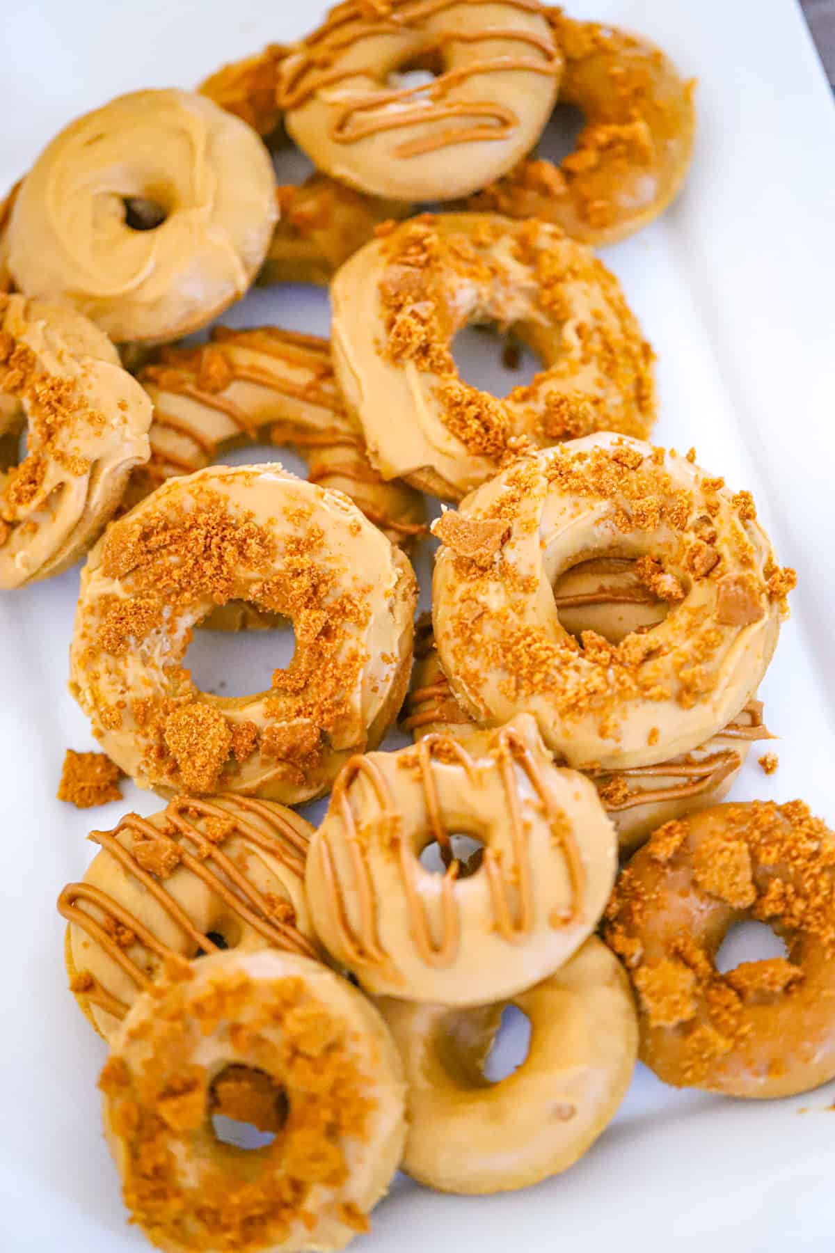 Delicious Easy Baked Biscoff Donuts with cookie butter glaze recipe