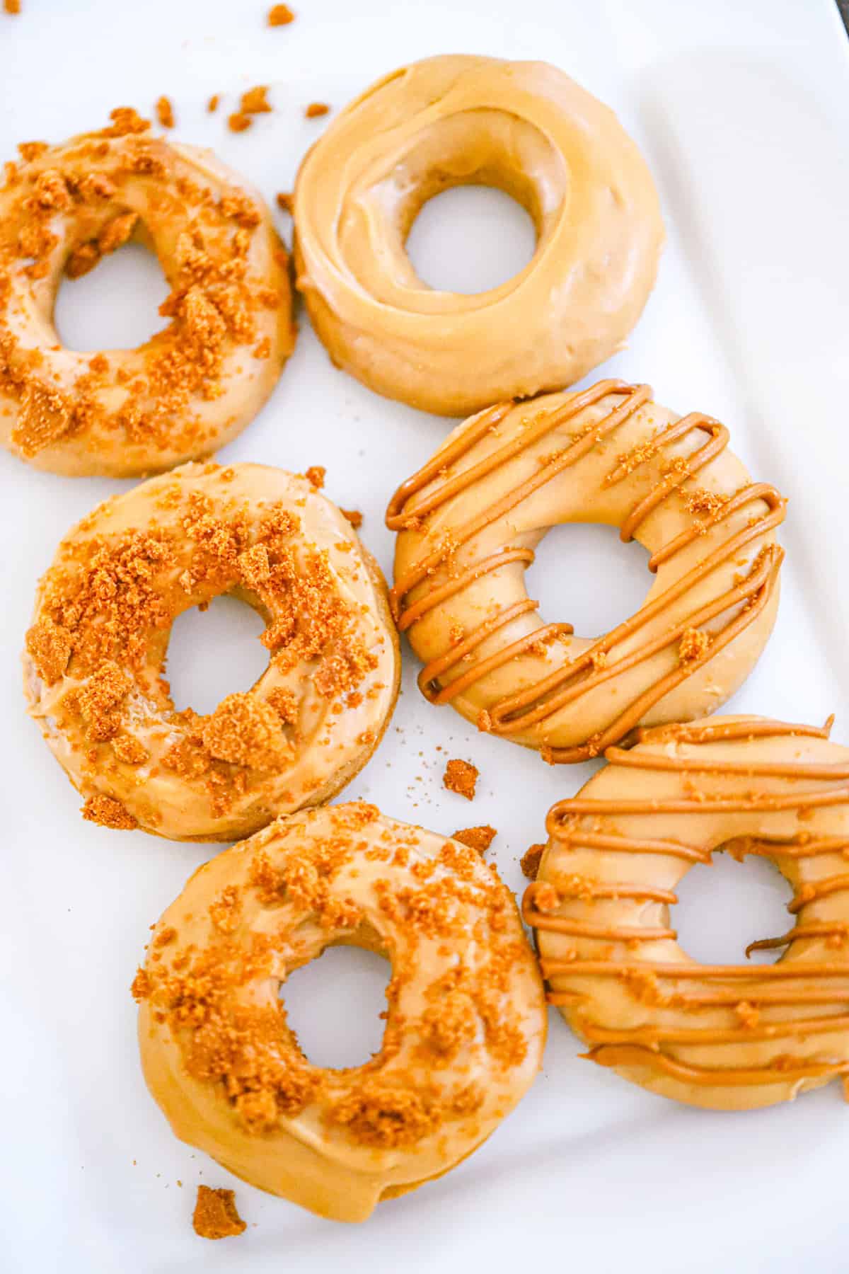 Delicious Easy Baked Biscoff Donuts with cookie butter glaze recipe