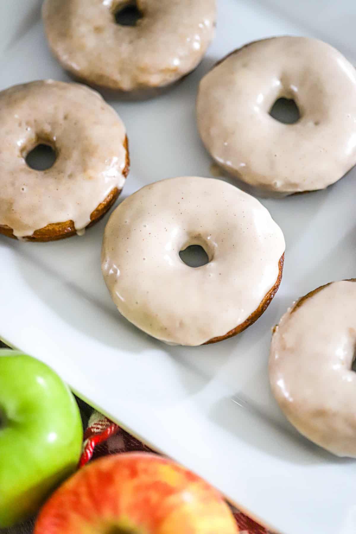 homemade Baked Apple Cider Donuts with glaze recipe